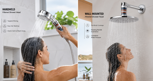 handheld vs wall mount filtered shower head