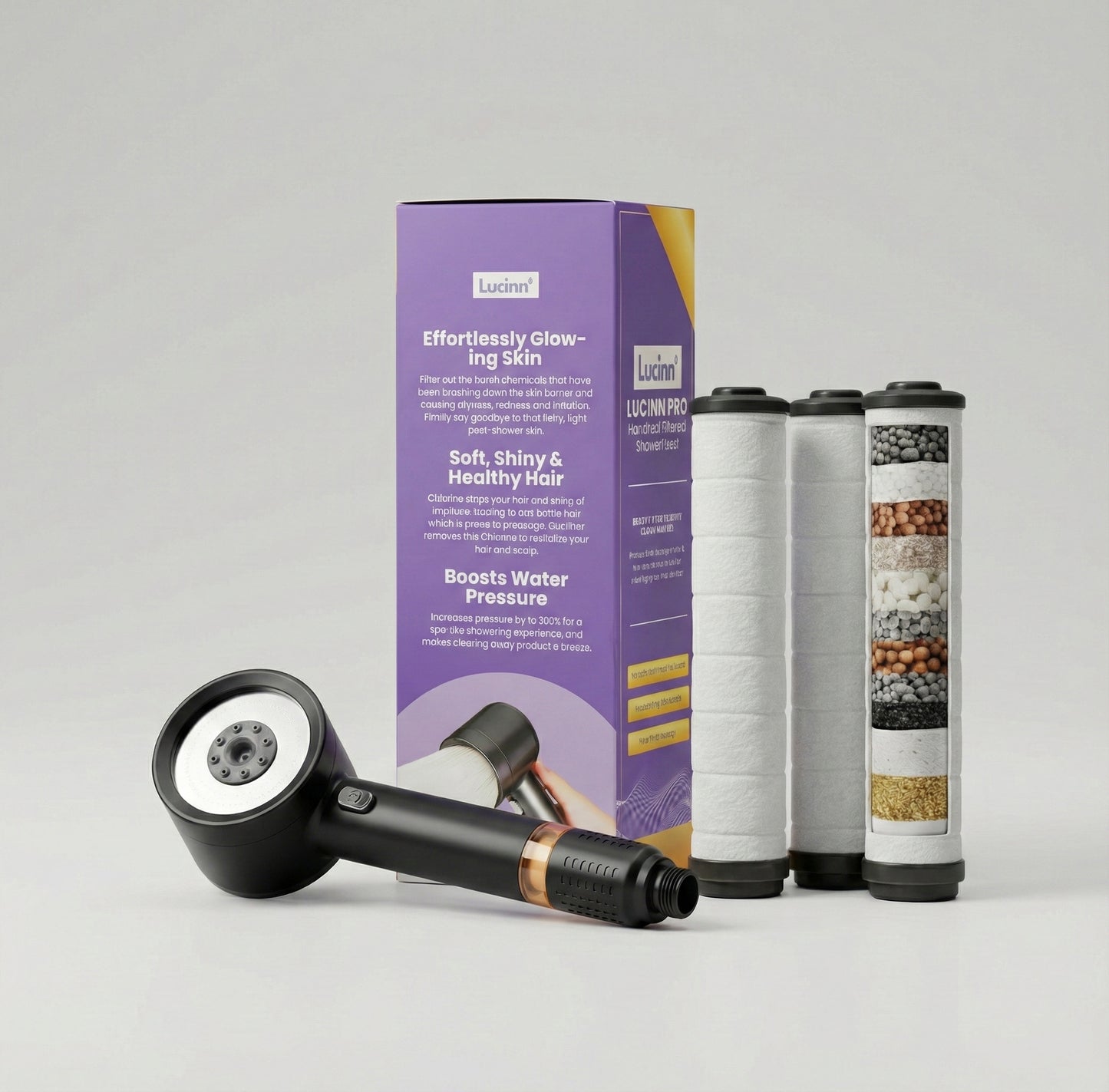 Lucinn Pro Filtered Handheld Showerhead Bundle