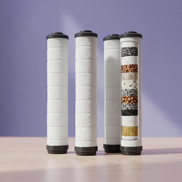 Lucinn handheld showerhead filter cartridge bundle for maintaining hard water hair results