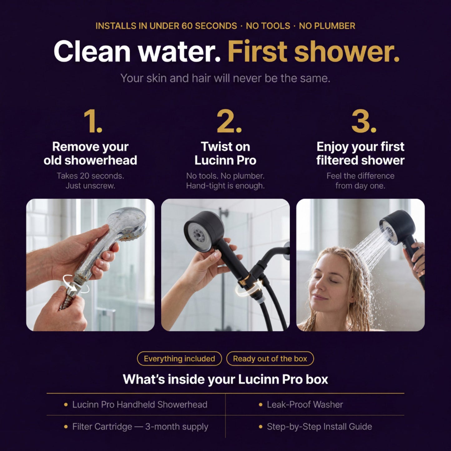 The Lucinn Pro Handheld Filtered Showerhead (2)